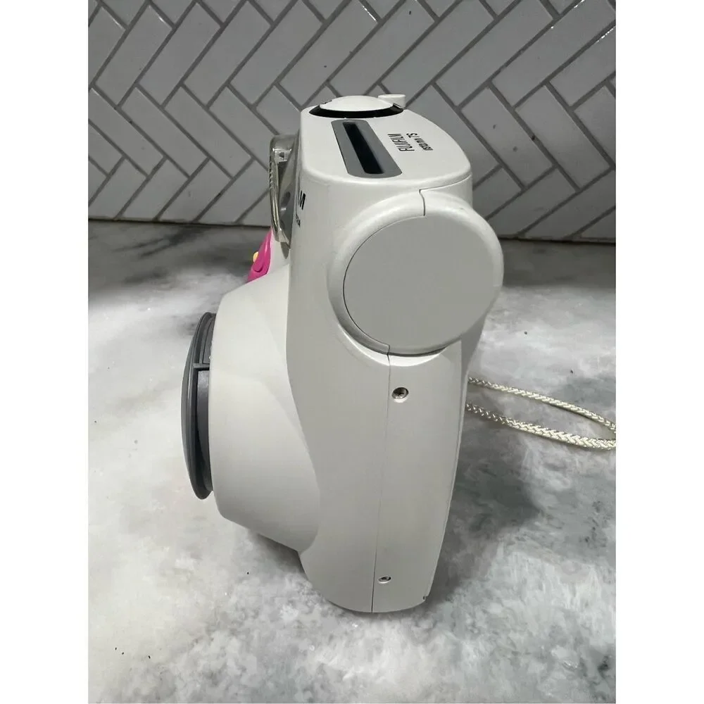 Used Fujifilm Instax Mini 7S Instant Film Camera (White with Pink trim)